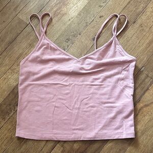 Forever 21 Light Pink Double Strap Cropped Camisole - L